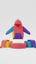 Bubblegum Red Colorblock Hoodie