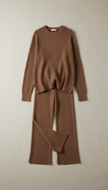 Chestnut ribbed knit set for layering