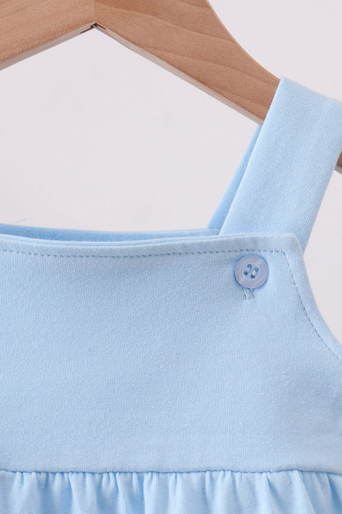 Blue football applique everyone has fun bubble