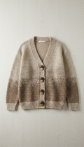 Mushroom button-front cardigan in organic cotton
